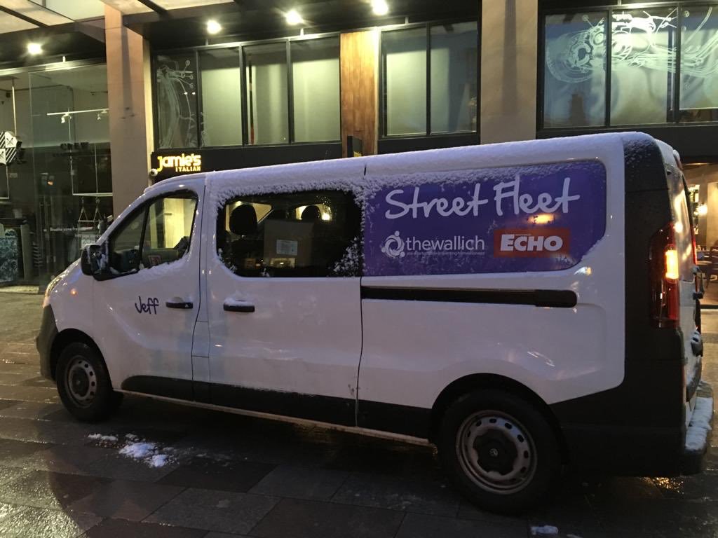 Homeless Street Fleet out in the snow delivering outreach to rough sleepers