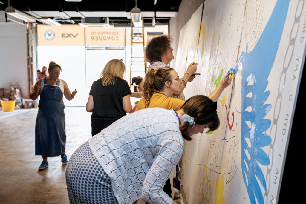 Gwent BOOST Newport mural painting - Royal Foundation