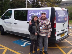 The Wallich staff members with vehicle