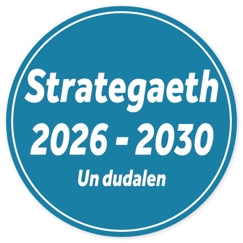 Strategaeth 2026-2030 Un dudalen