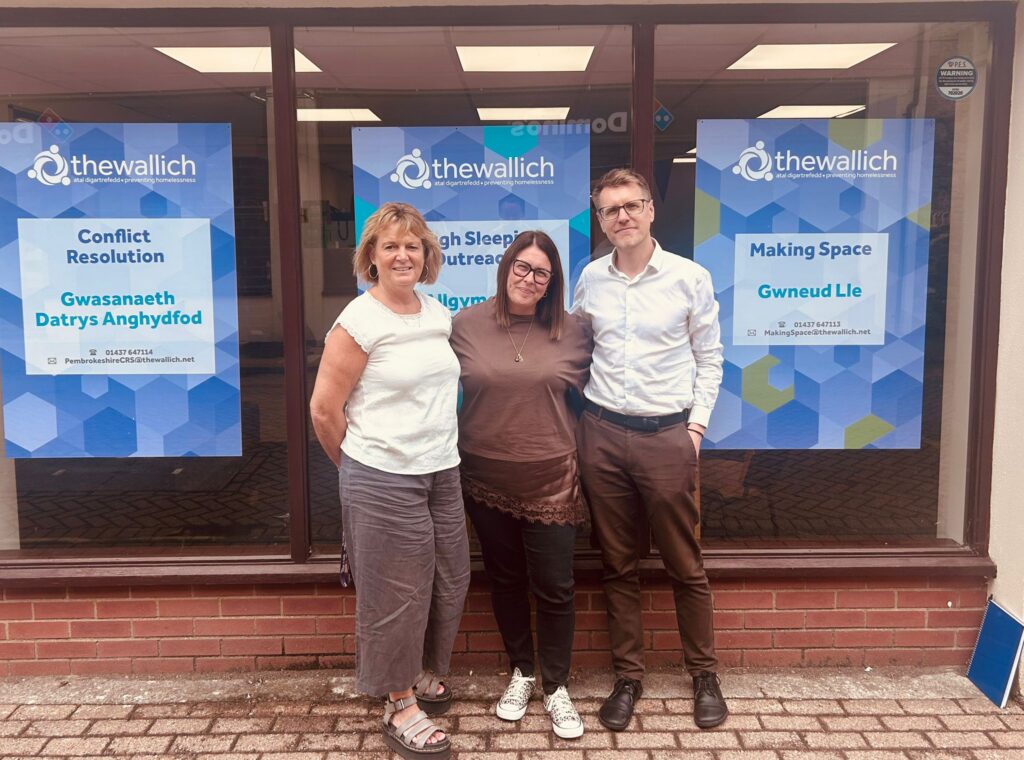 Commissioner Joy James, Social Services Michael Gray, Sian Aldridge The Wallich CEO