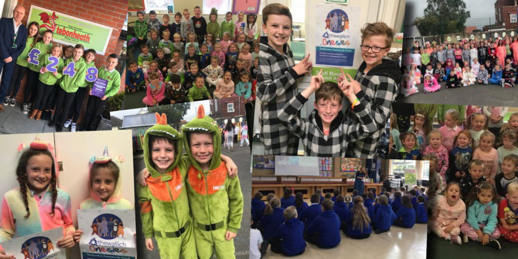 Pyjama Onesie day - Schools fundraising and raising money for homeless people Wales