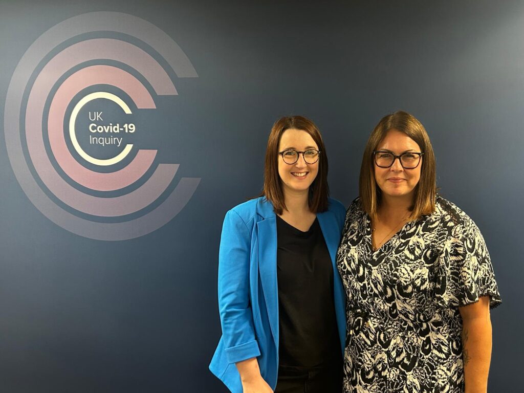 Left to right Cymorth Cymru Katie Dalton and homelessness charity Director Sian Aldridge present at the UK Covid Enquiry